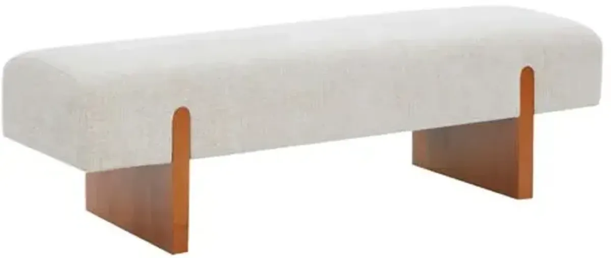 Raelis Chenille Bench - Beige