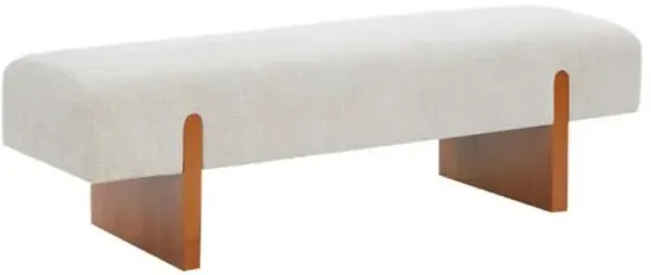 Raelis Chenille Bench - Beige