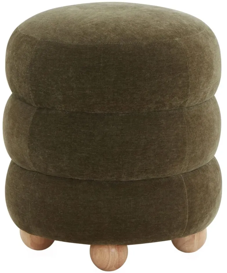 Rhovan Round Performance Velvet Ottoman