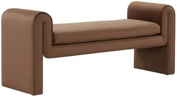 Rhynelle Velvet Bench - Brown