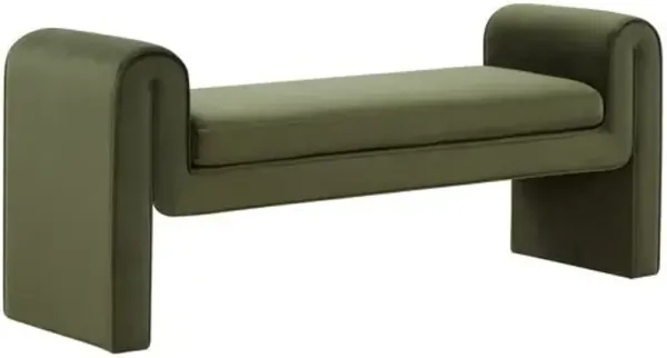 Rhynelle Velvet Bench - Green