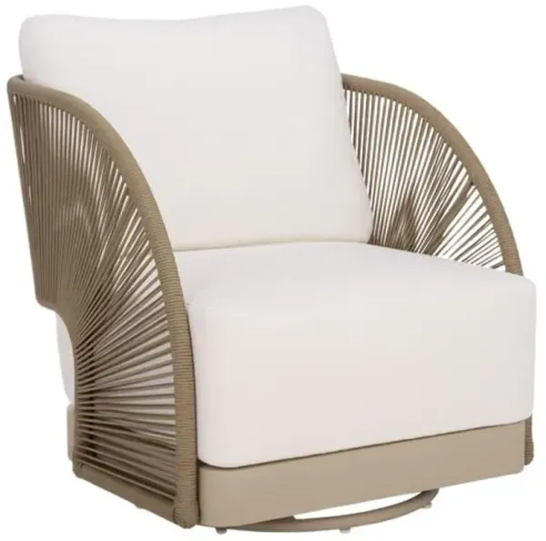Rowen Swivel Outdoor Club Chair - Light Grey/White