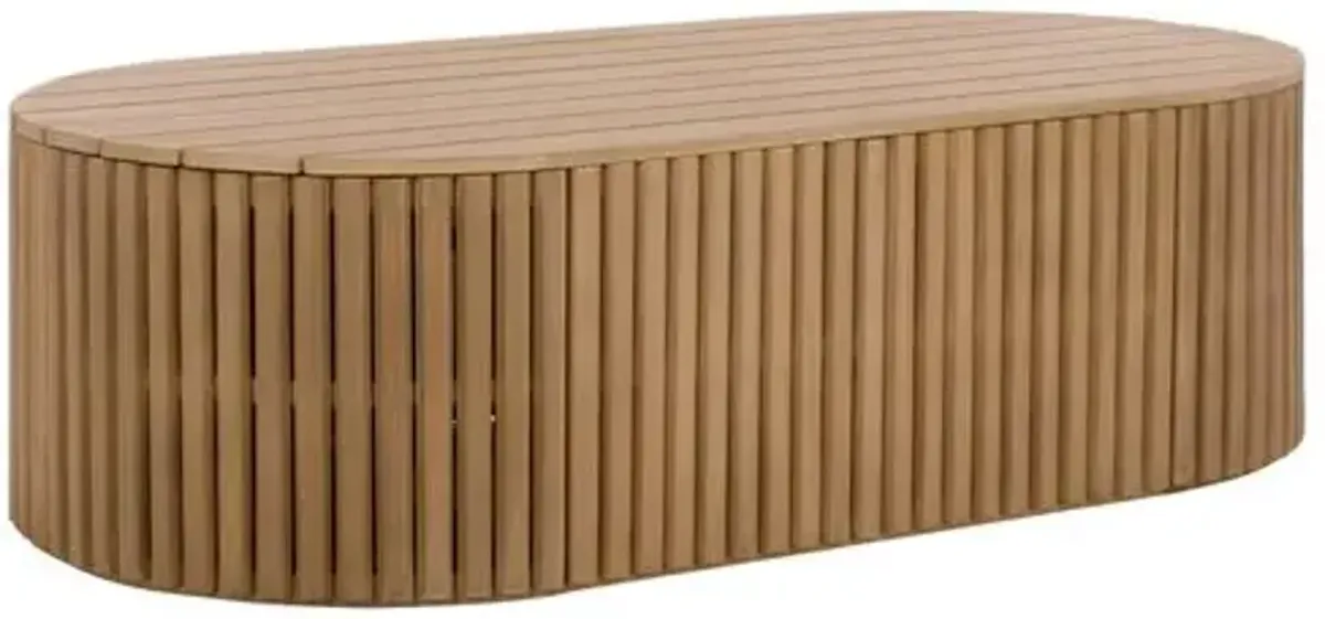 Saren Outdoor Eucalyptus Coffee Table - Natural - Brown