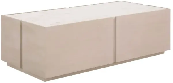 Sylren Marble Top Rectangle Coffee Table, Sand/White