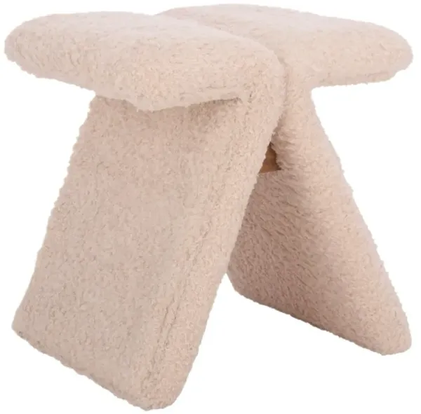 Theryn Performance Boucle Ottoman, Ivory