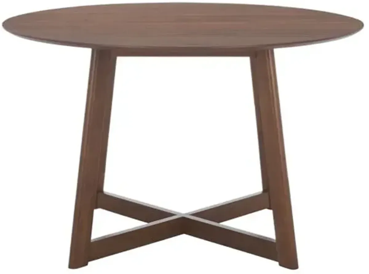 Tyronis 47" Round Dining Table - Walnut