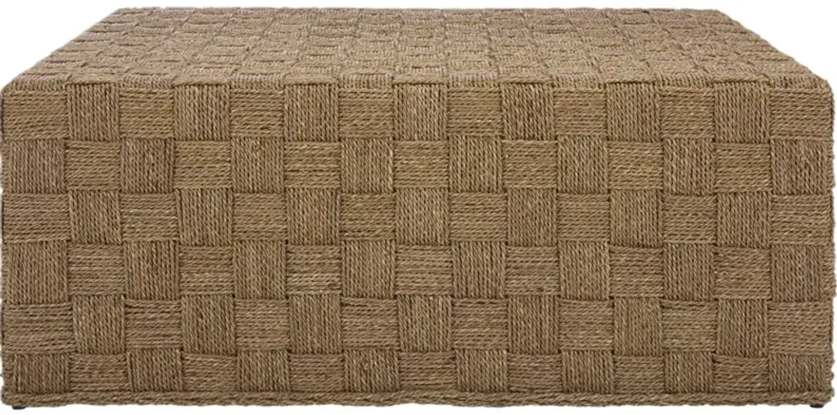 Verelle 42" Square Woven Seagrass Coffee Table, Natural