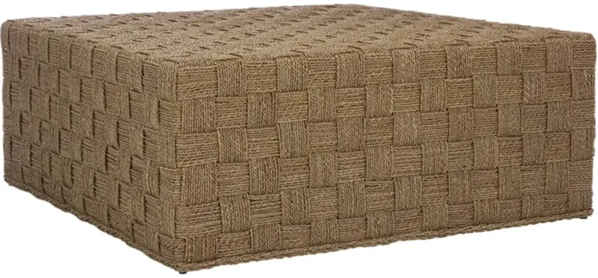 Verelle 42" Square Woven Seagrass Coffee Table, Natural