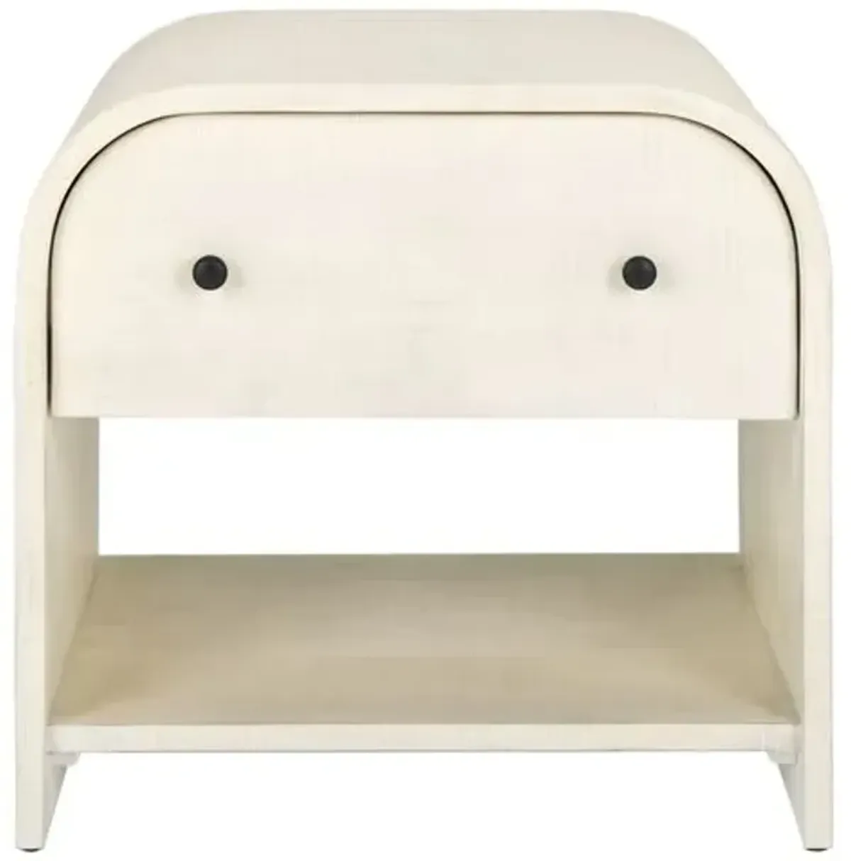 Xyvan 1-Door Mahogany Nightstand - White