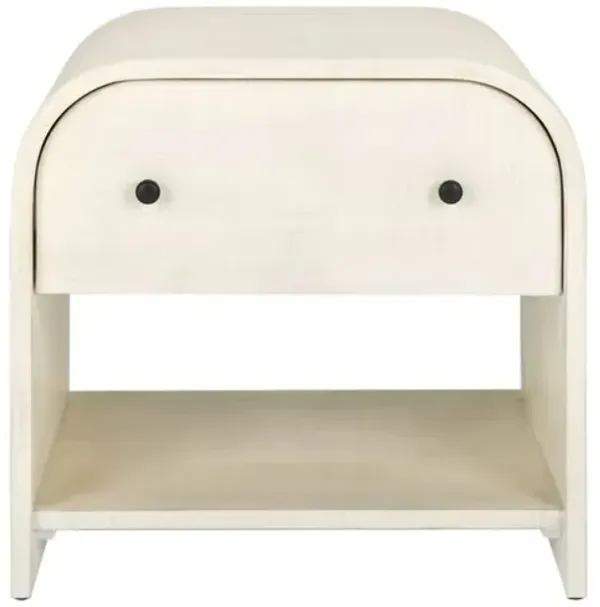 Xyvan 1-Door Mahogany Nightstand - White