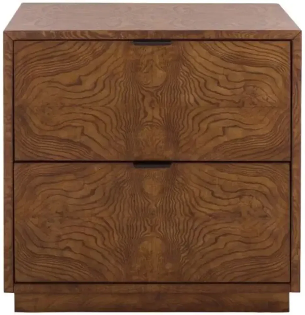 Zevar Burl 2-Drawer Nightstand - Walnut