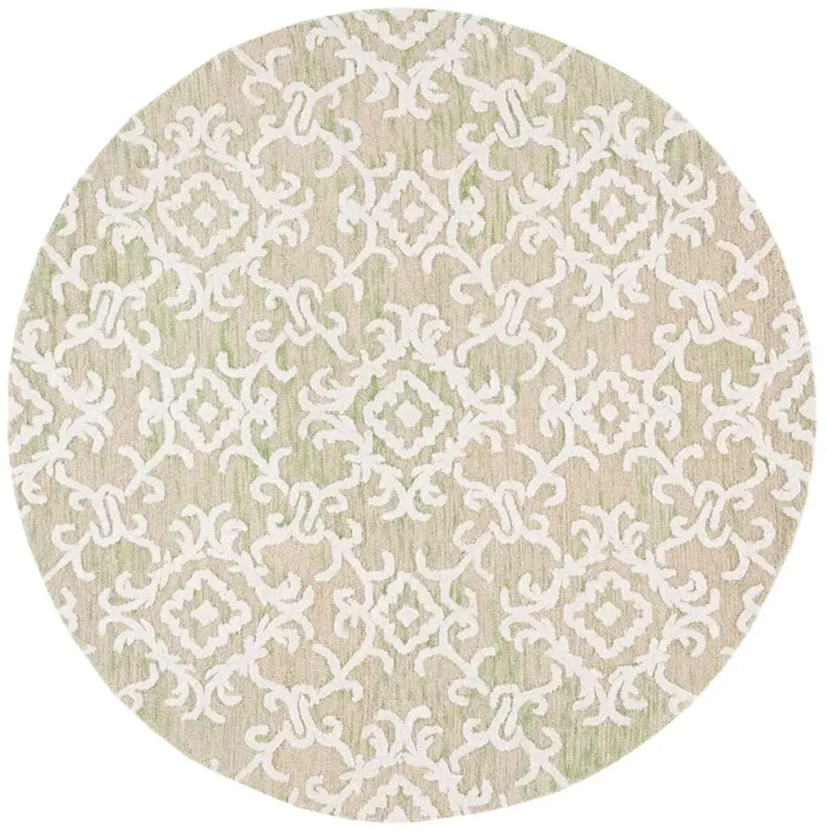 Calvin Hand Tufted Rug, Light Green/Ivory