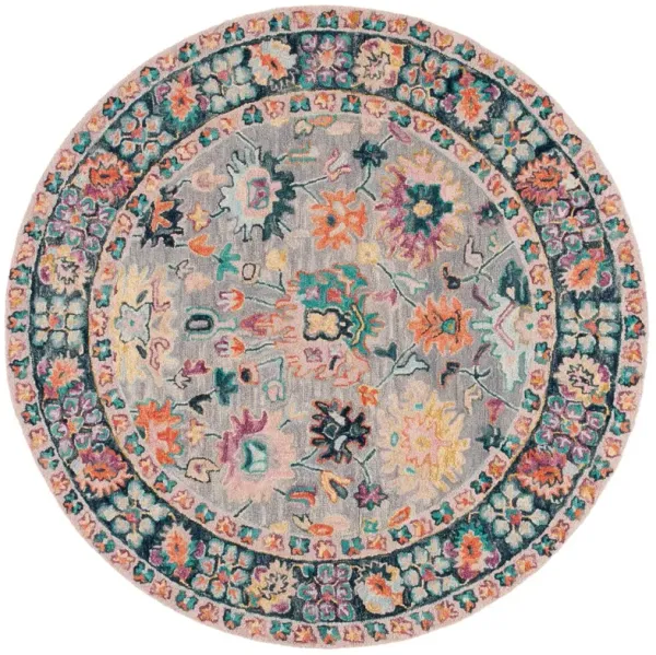 Cleo Hand Tufted Rug, Grey/Pink