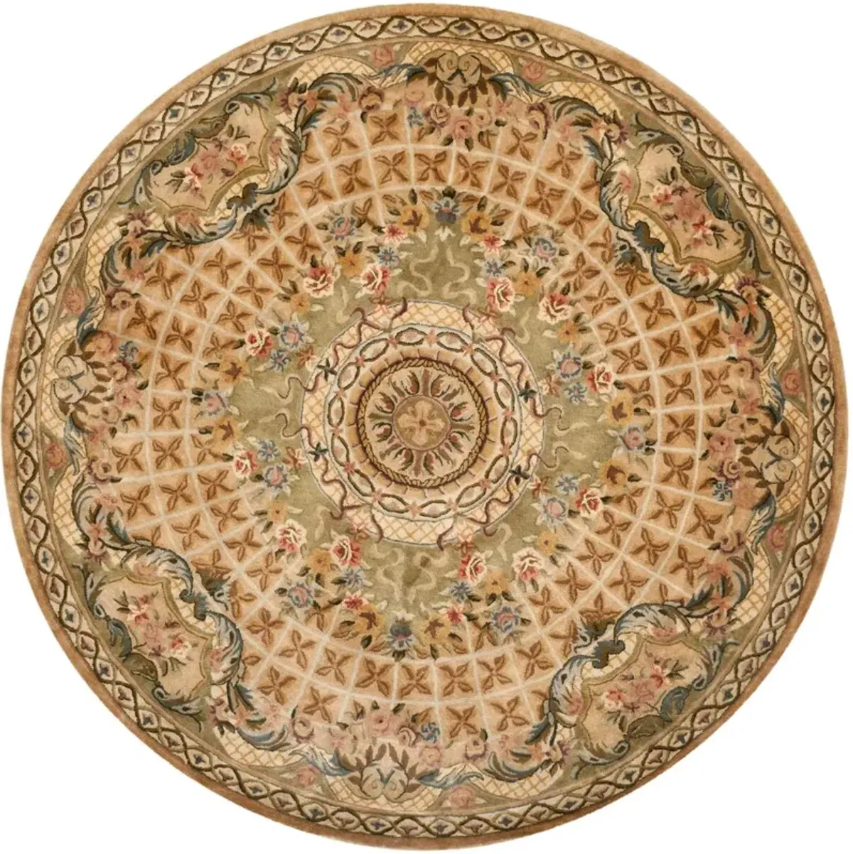 Cara Hand Tufted Rug, Taupe/Light Green