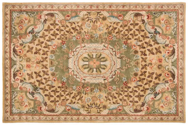 Cara Hand Tufted Rug, Taupe/Light Green