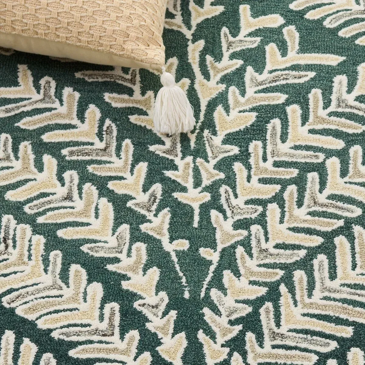 Cindi Hand Tufted Wool Rug, Dark Green