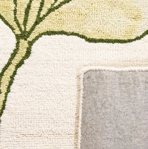 Knox Dip Dye Rug, Ivory/Light Green