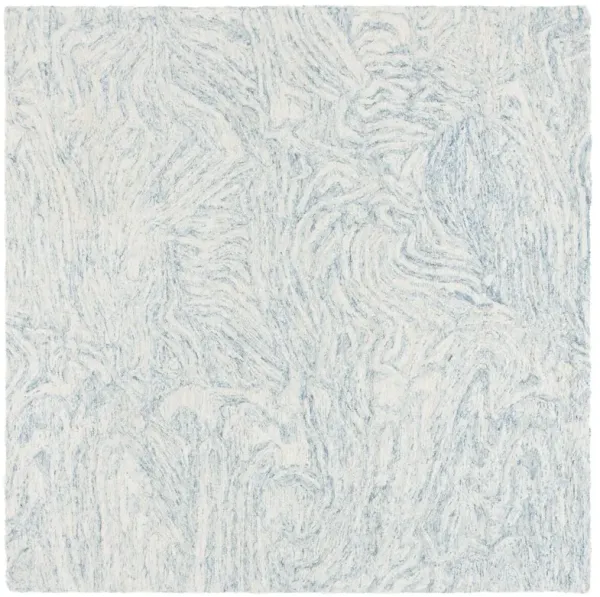 Loulou Hand Tufted Wool/Cotton Rug, Ivory/Light Blue