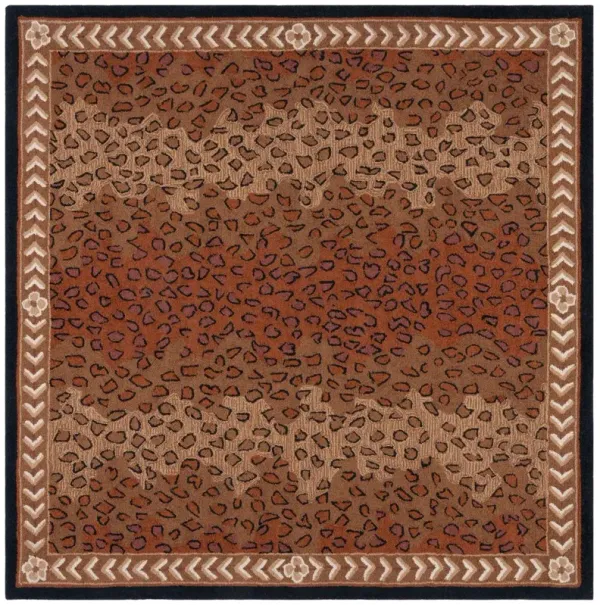 Jil Hand Hooked Rug, Black/Brown