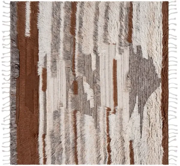 Hanneli Hand Knotted Rug, Grey/Brown