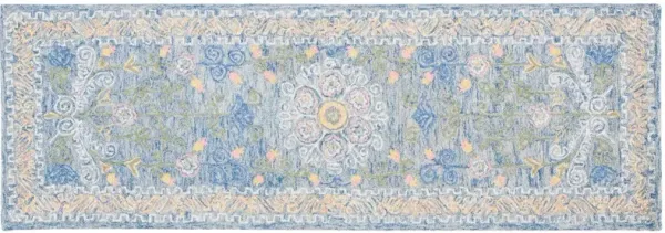 Finn Hand Tufted Wool/Cotton Rug, Blue/Green