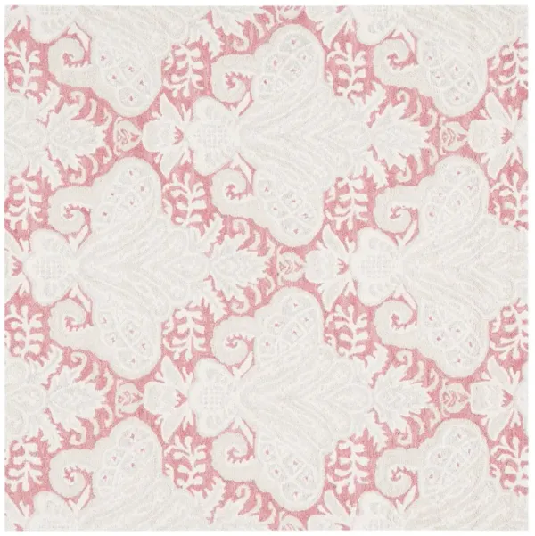 Flynn Hand Tufted Wool/Cotton Rug, Pink/Beige