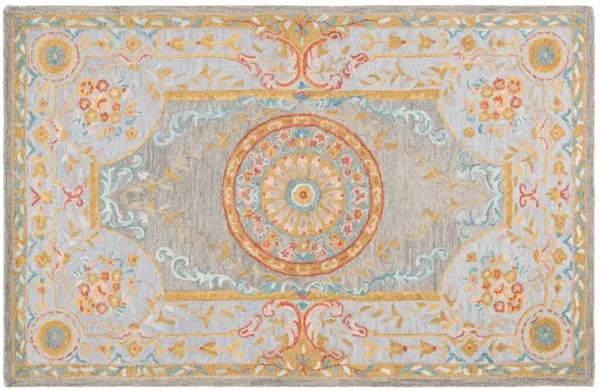 Ellie Hand Tufted Wool/Cotton Rug, Green/Grey