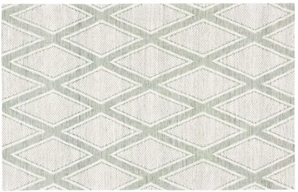 Bella Hand Woven Rug, Green/Ivory