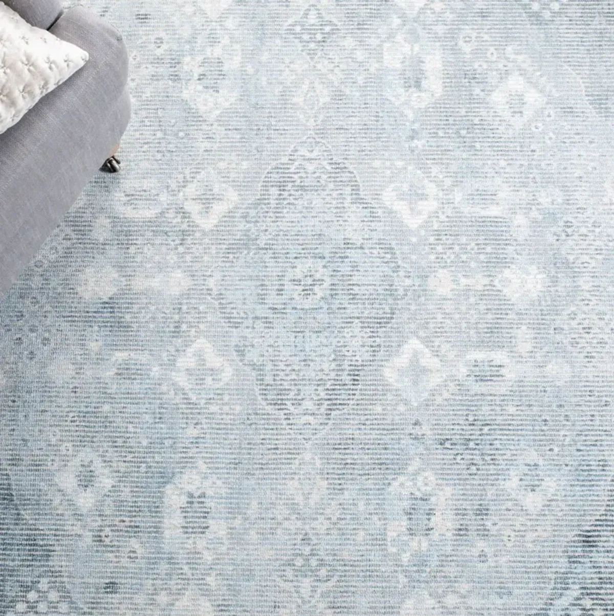 Restoration Hand Loomed Rug, Grey/Light Blue