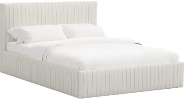 Solaro Square Low Platform Bed, Pinstripe