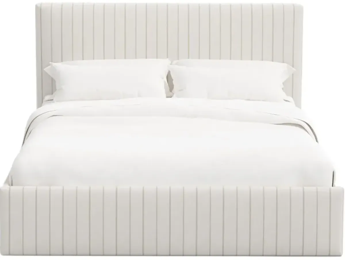 Solaro Square Low Platform Bed, Pinstripe