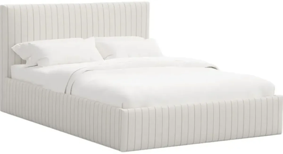 Solaro Square Low Platform Bed, Pinstripe