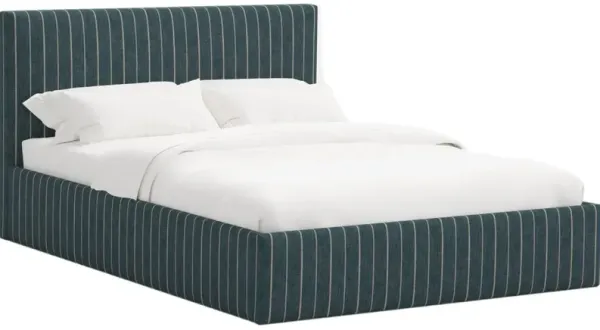 Solaro Square Low Platform Bed, Pinstripe