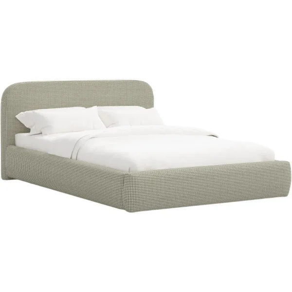 Luma Platform Bed, Chunky Houndstooth
