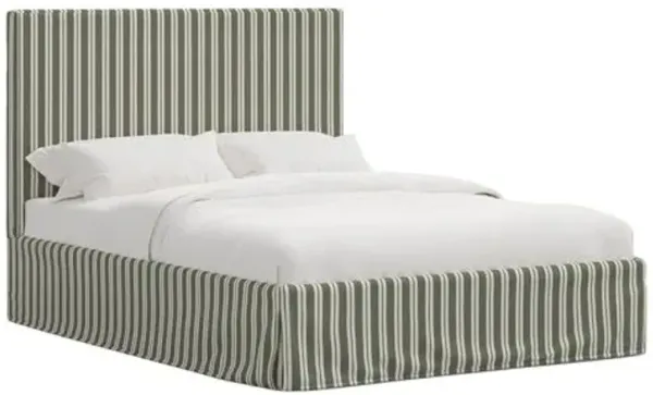 Juliet Slipcover Bed - Harrison Stripe - Green