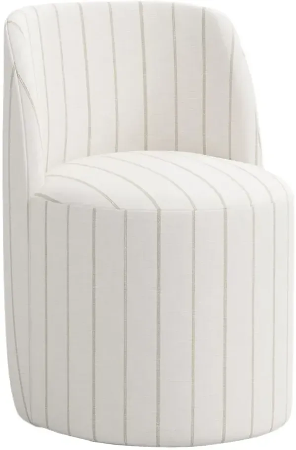 Cora Swivel Dining Side Chair, Pinstripe
