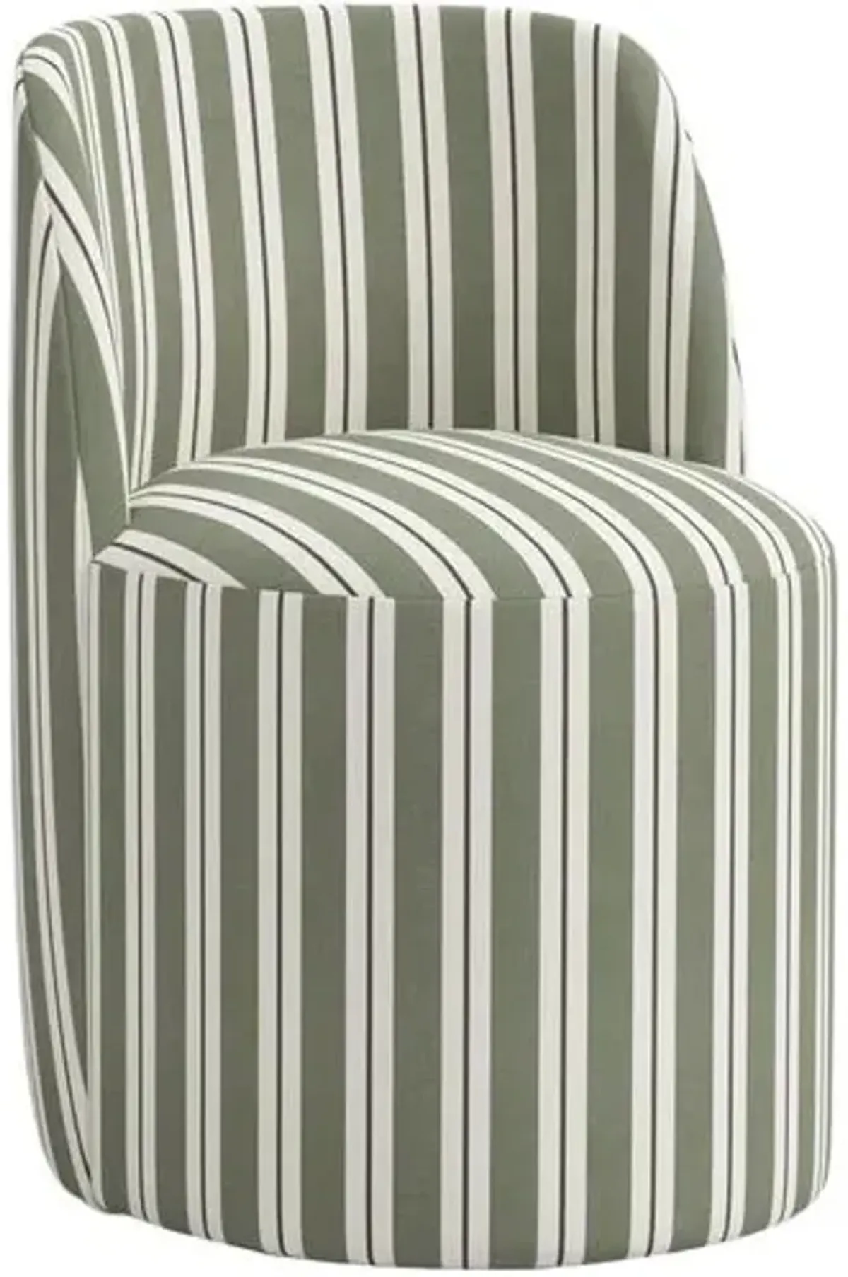 Cora Swivel Dining Side Chair - Harrison Stripe - Handcrafted - Green