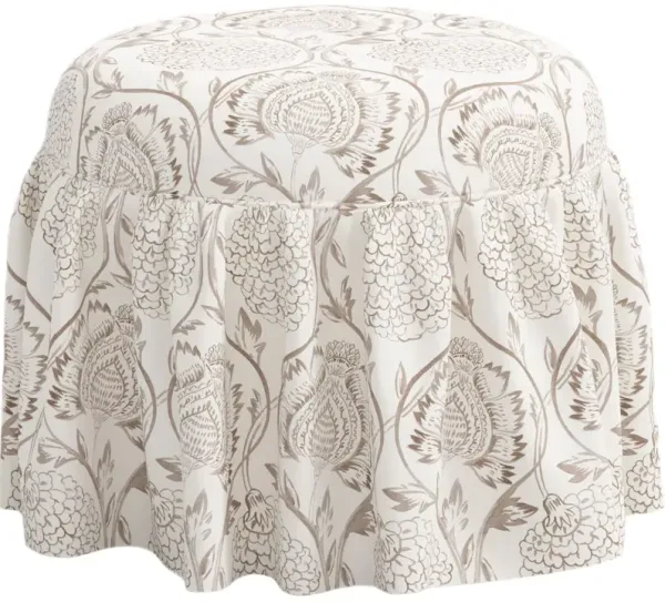 Maggie Ruffle Skirted Ottoman, Ranjit Floral