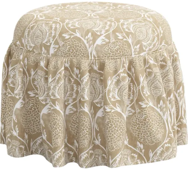 Maggie Ruffle Skirted Ottoman, Ranjit Floral
