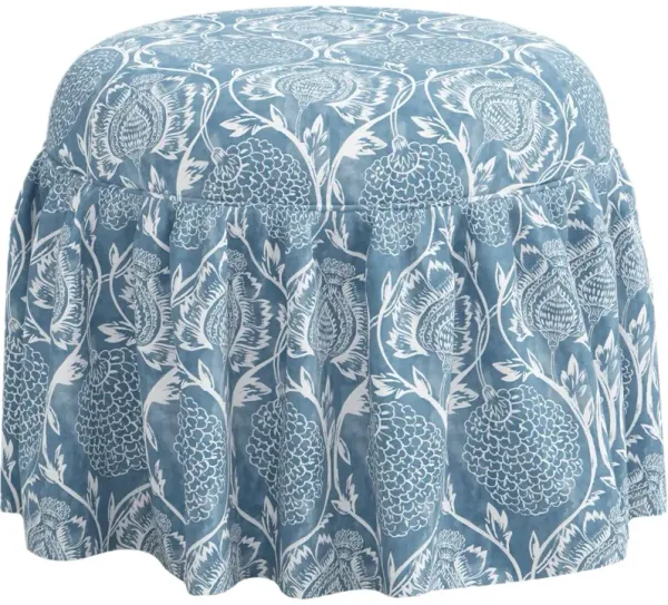 Maggie Ruffle Skirted Ottoman, Ranjit Floral