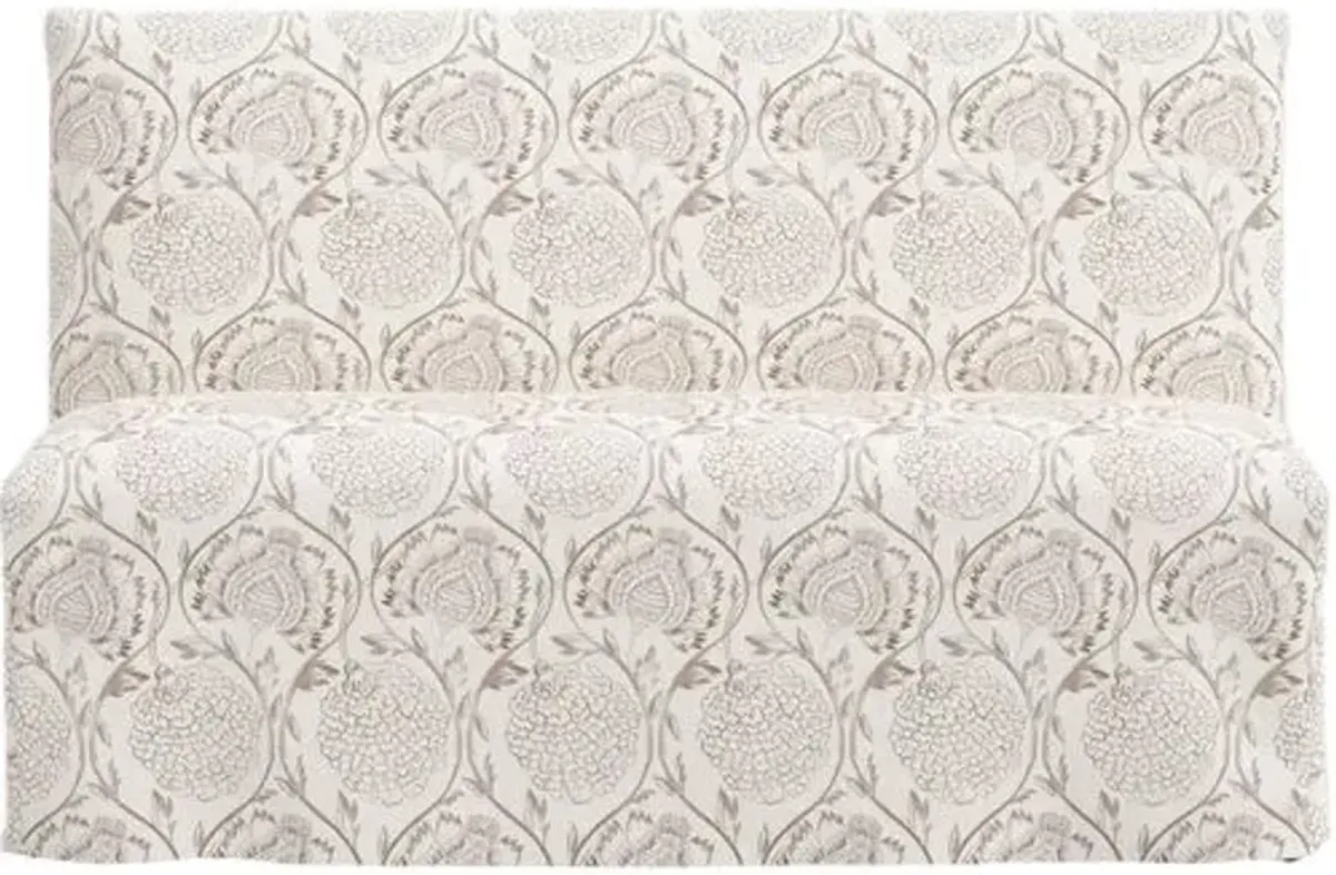 Edith Slipcover Dining Banquette - Ranjit Floral - Brown
