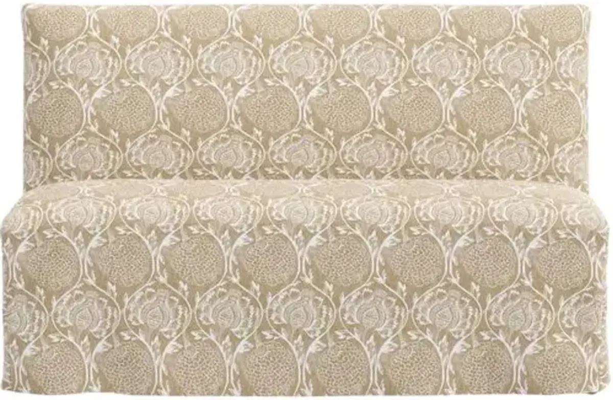 Edith Slipcover Dining Banquette - Ranjit Floral - Beige