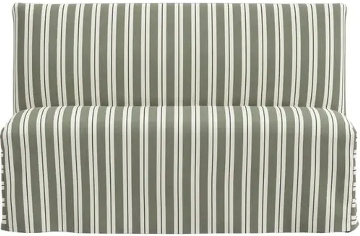 Edith Slipcover Dining Banquette - Harrison Stripe - Green