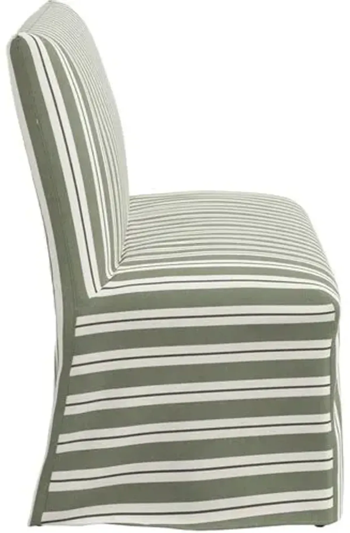 Edith Slipcover Dining Banquette - Harrison Stripe - Green