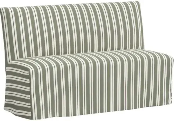 Edith Slipcover Dining Banquette - Harrison Stripe - Green