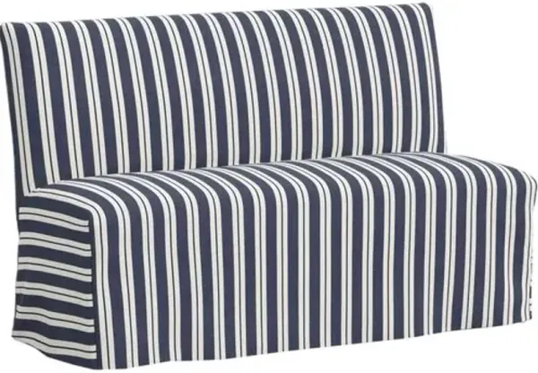 Edith Slipcover Dining Banquette - Harrison Stripe - Blue