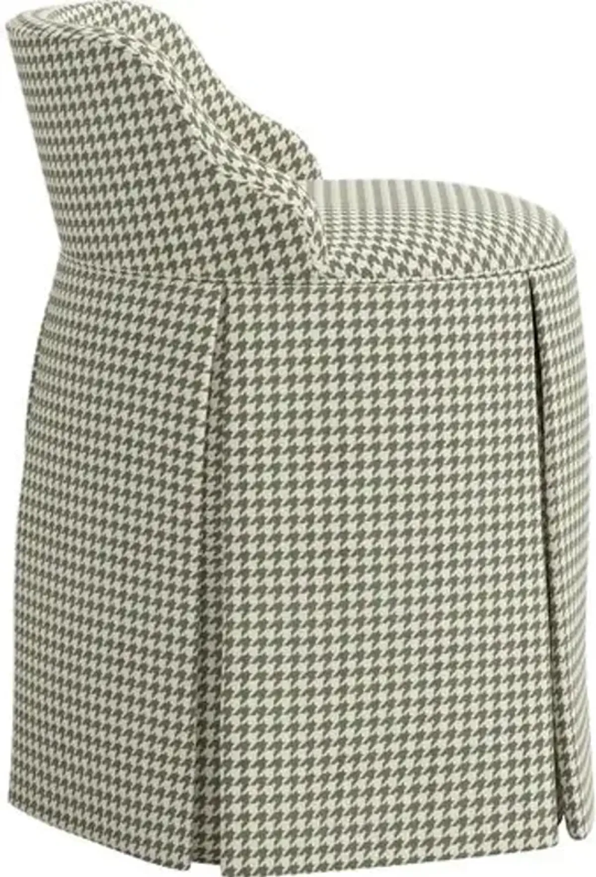 Addie Skirted Vanity Chair - Chunky Houndstooth - Green
