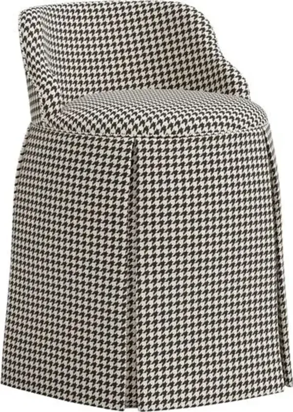 Addie Skirted Vanity Chair - Chunky Houndstooth - Gray