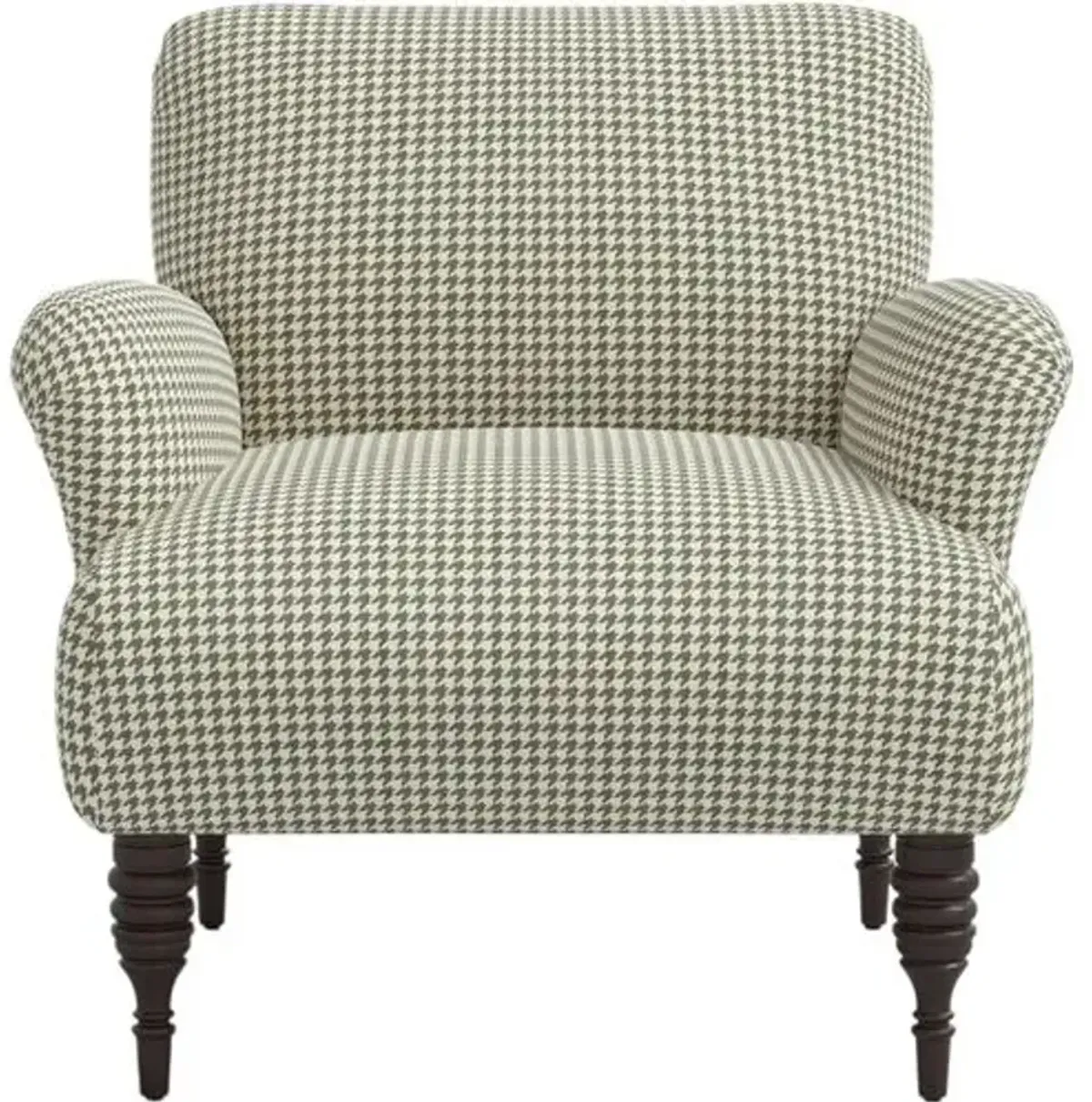 Nicolette Accent Chair - Chunky Houndstooth - Handcrafted - Green, Comfortable, Durable