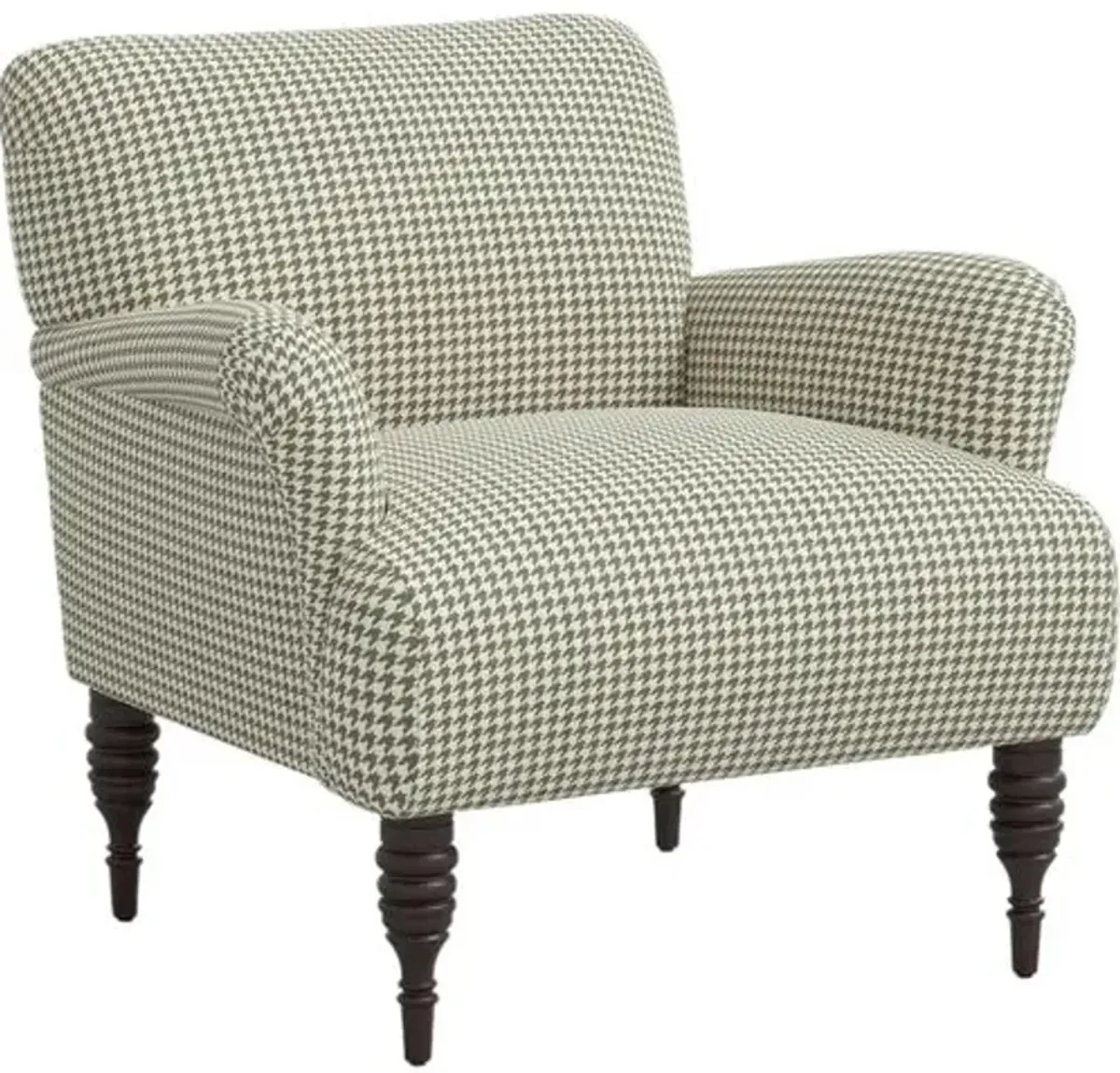 Nicolette Accent Chair - Chunky Houndstooth - Handcrafted - Green, Comfortable, Durable